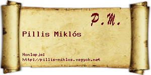 Pillis Miklós névjegykártya
